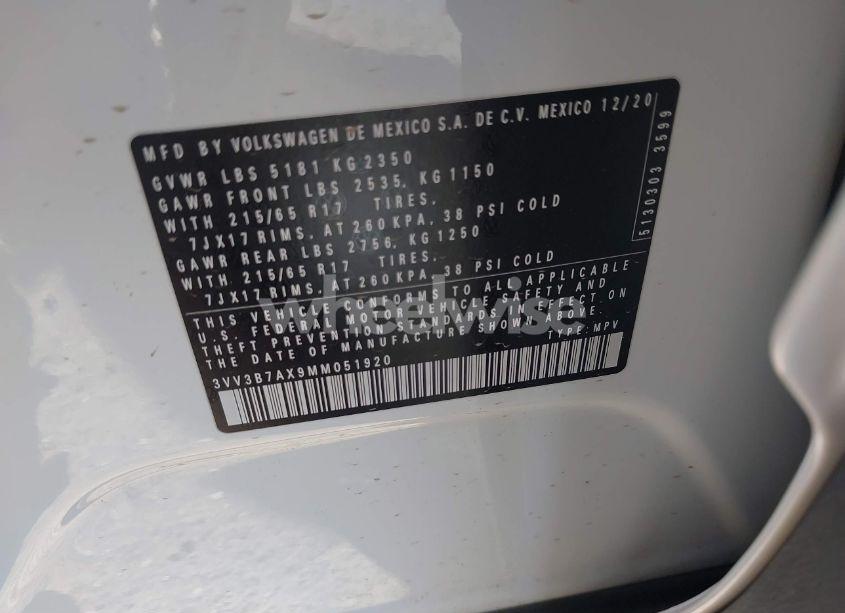 Photo 9 of 2021 Volkswagen Tiguan 2.0T SE/2.0T SE R-LINE BLACK/2.0T SEL (VIN 3VV3B7AX9MM051920)