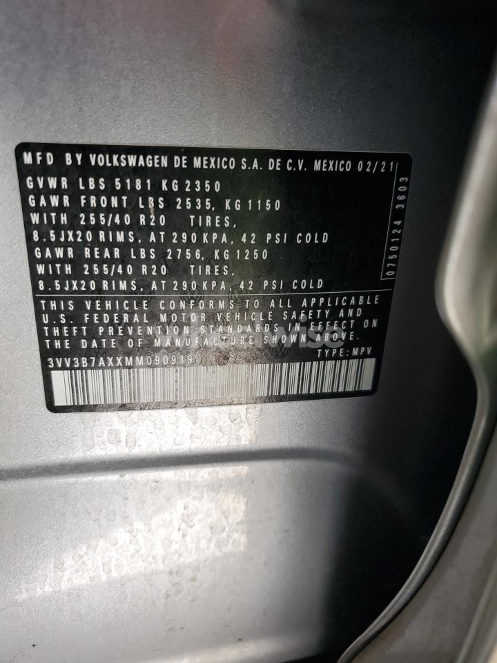 Photo 13 of 2021 VOLKSWAGEN TIGUAN SE (VIN 3VV3B7AXXMM090919)