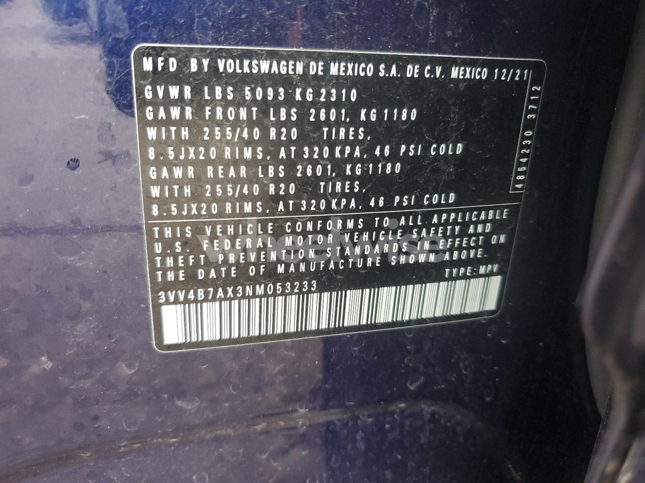 Photo 13 of 2022 VOLKSWAGEN TIGUAN SEL R-LINE (VIN 3VV4B7AX3NM053233)