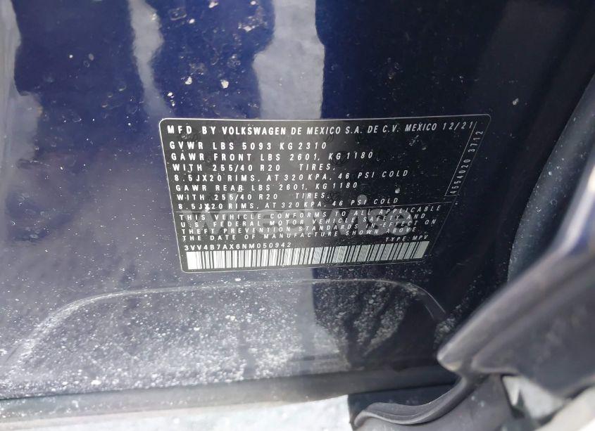 Photo 9 of 2022 Volkswagen Tiguan 2.0T SEL R-LINE (VIN 3VV4B7AX6NM050942)