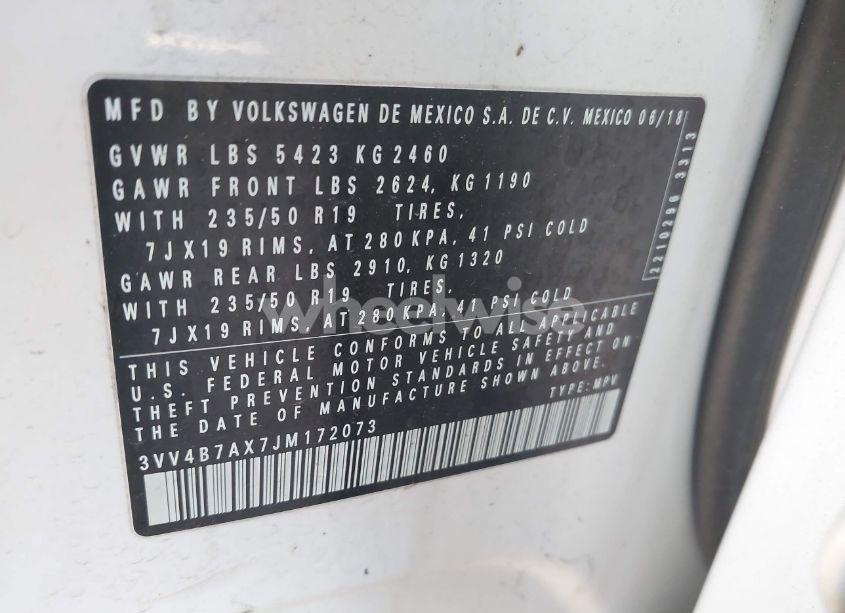 Photo 9 of 2018 Volkswagen Tiguan 2.0T SEL PREMIUM (VIN 3VV4B7AX7JM172073)