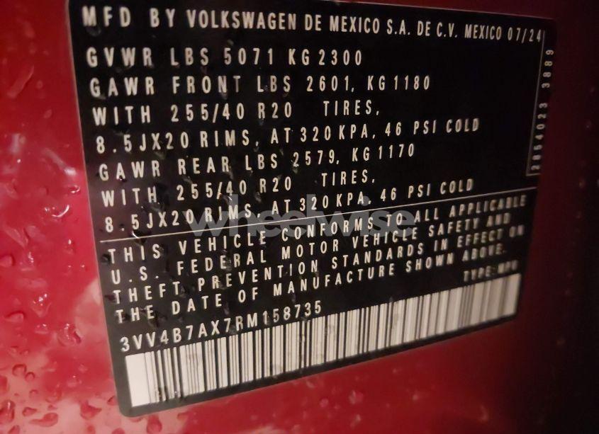 Photo 9 of 2024 Volkswagen Tiguan 2.0T SEL R-LINE (VIN 3VV4B7AX7RM158735)