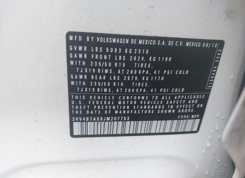 Photo 9 of 2018 Volkswagen Tiguan 2.0T SEL PREMIUM (VIN 3VV4B7AX8JM207753)