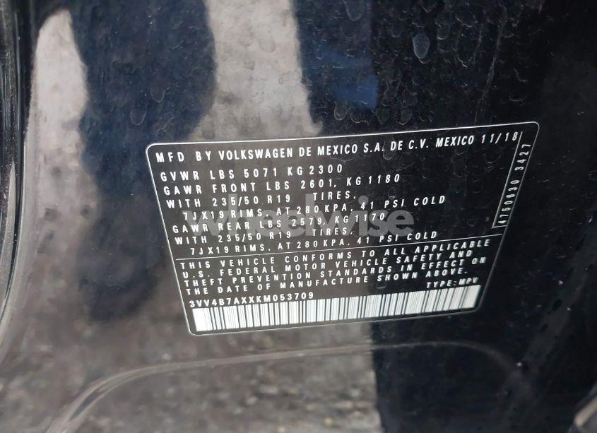 Photo 9 of 2019 Volkswagen Tiguan 2.0T SEL PREMIUM/2.0T SEL PREMIUM R-LINE (VIN 3VV4B7AXXKM053709)