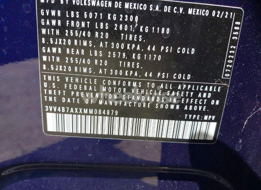 Photo 9 of 2021 Volkswagen Tiguan 2.0T SEL PREMIUM R-LINE (VIN 3VV4B7AXXMM084879)