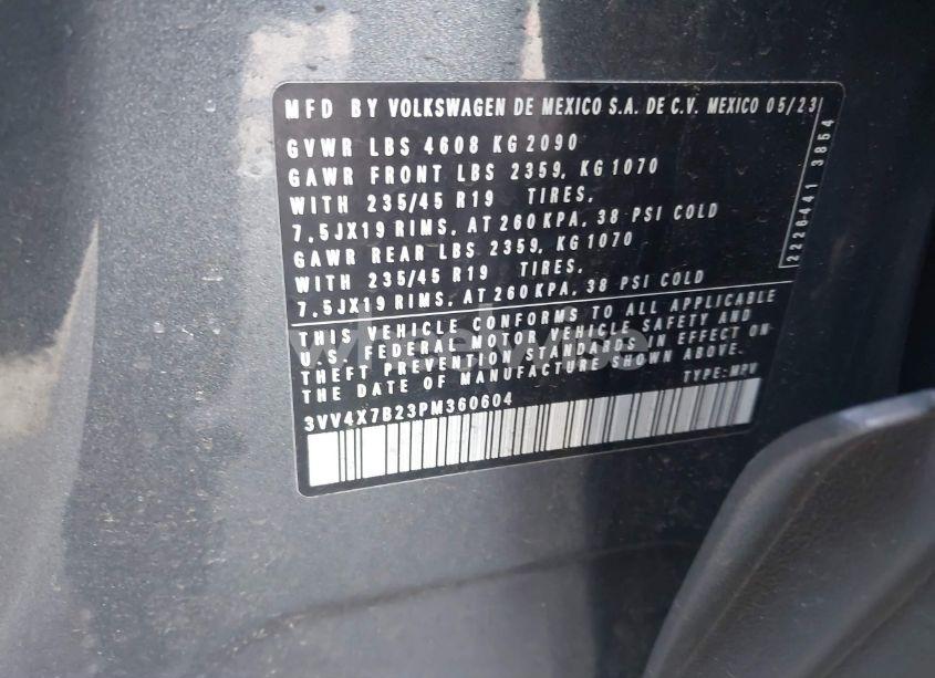 Photo 9 of 2023 Volkswagen Taos 1.5T SEL (VIN 3VV4X7B23PM360604)