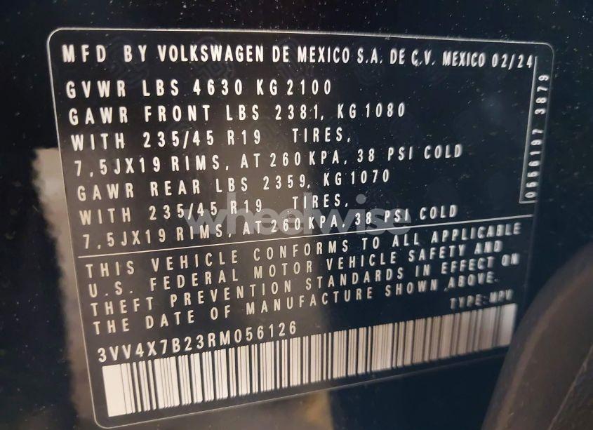Photo 9 of 2024 Volkswagen Taos 1.5T SEL (VIN 3VV4X7B23RM056126)