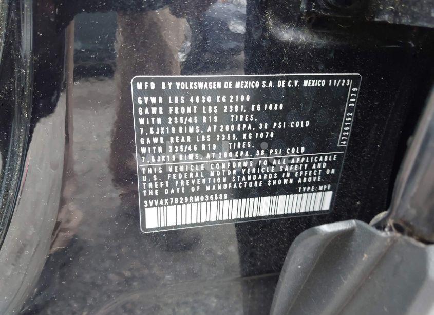 Photo 9 of 2024 Volkswagen Taos 1.5T SEL (VIN 3VV4X7B29RM036589)