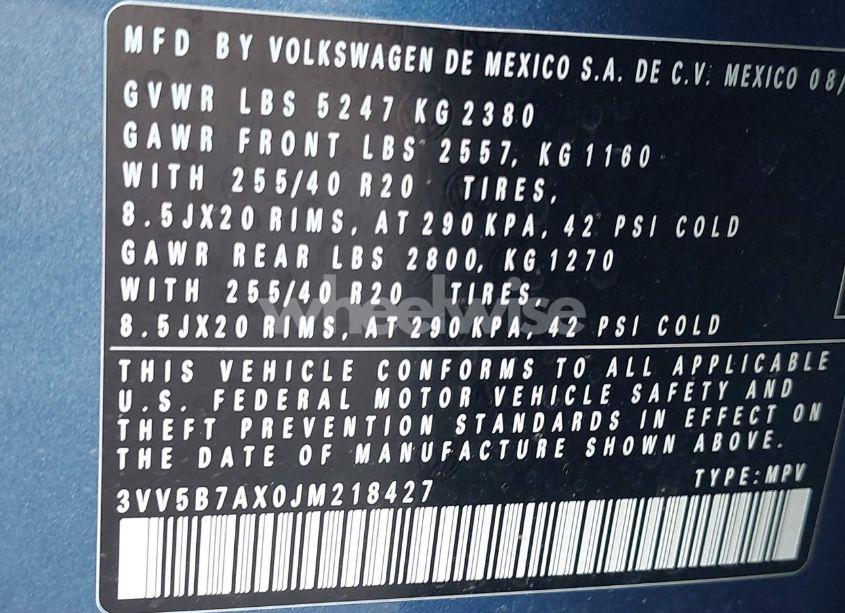 Photo 9 of 2018 Volkswagen Tiguan 2.0T SEL PREMIUM (VIN 3VV5B7AX0JM218427)