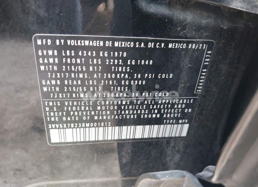 Photo 9 of 2024 Volkswagen Taos 1.5T S (VIN 3VV5X7B23RM001812)