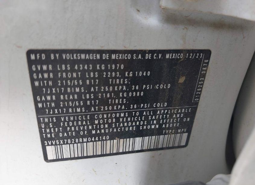 Photo 9 of 2024 Volkswagen Taos 1.5T S (VIN 3VV5X7B28RM044140)