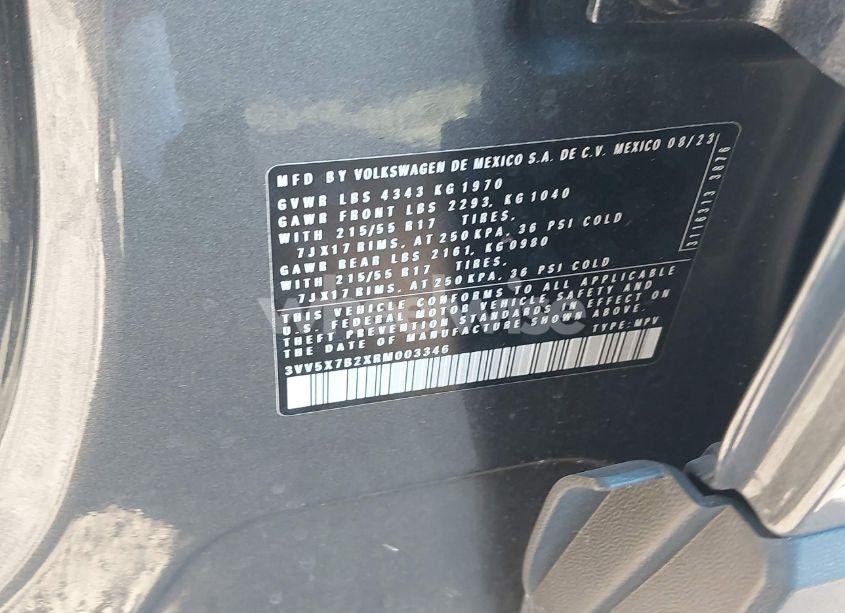 Photo 9 of 2024 Volkswagen Taos 1.5T S (VIN 3VV5X7B2XRM003346)