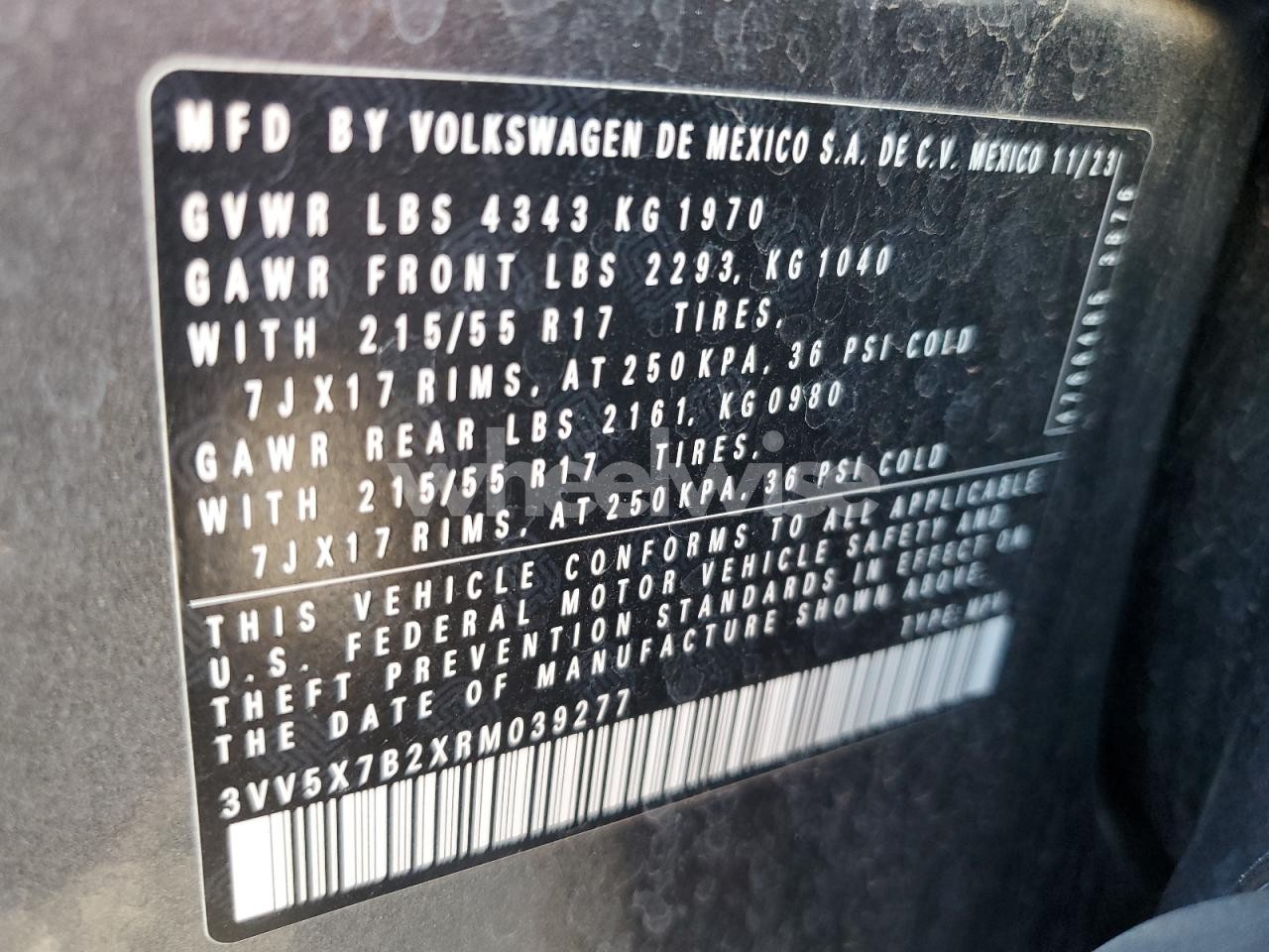 Photo 12 of 2024 VOLKSWAGEN TAOS S (VIN 3VV5X7B2XRM039277)