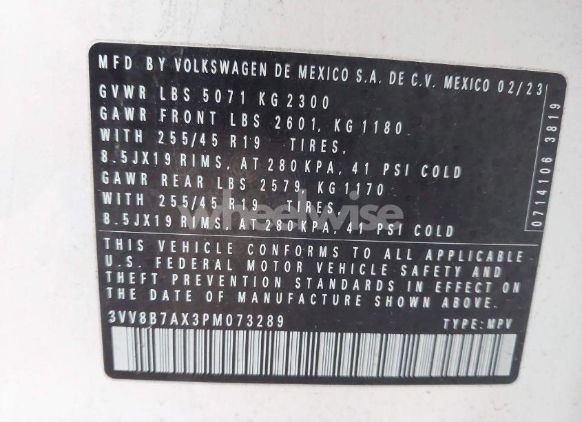 Photo 9 of 2023 Volkswagen Tiguan 2.0T SE R-LINE BLACK (VIN 3VV8B7AX3PM073289)