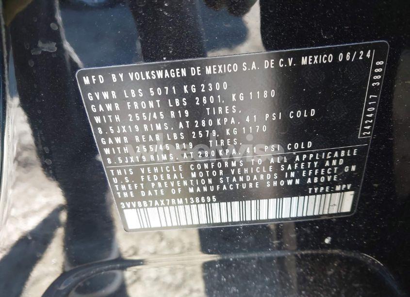 Photo 9 of 2024 Volkswagen Tiguan 2.0T SE R-LINE BLACK (VIN 3VV8B7AX7RM138695)