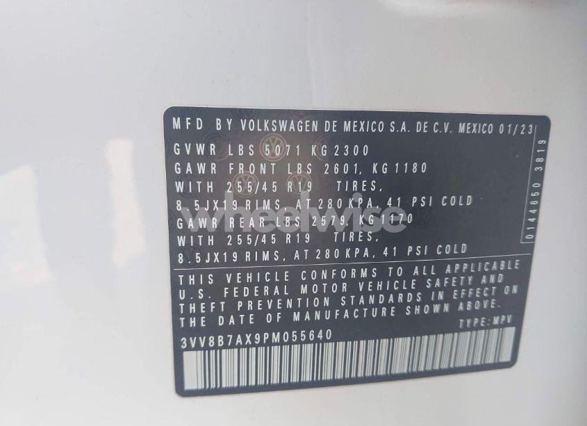 Photo 9 of 2023 Volkswagen Tiguan 2.0T SE R-LINE BLACK (VIN 3VV8B7AX9PM055640)