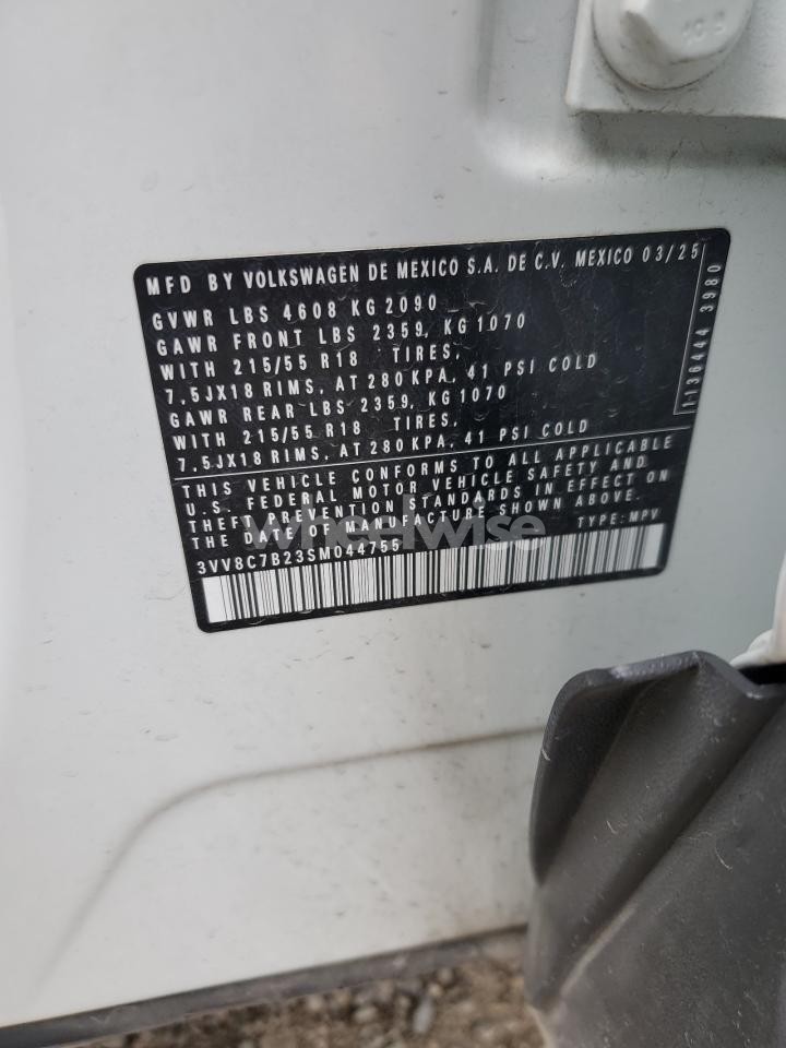 Photo 13 of 2025 VOLKSWAGEN TAOS S (VIN 3VV8C7B23SM044755)