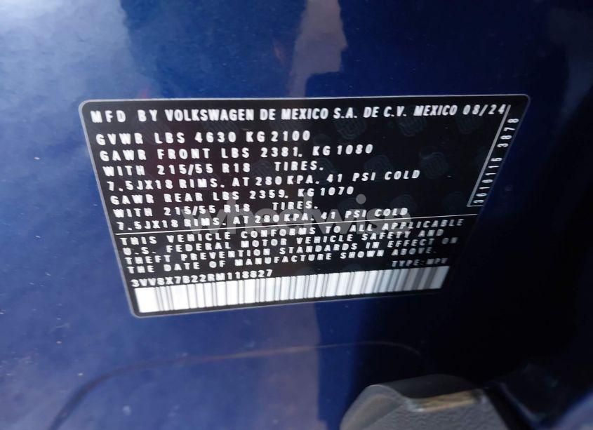 Photo 9 of 2024 Volkswagen Taos 1.5T S (VIN 3VV8X7B22RM118827)