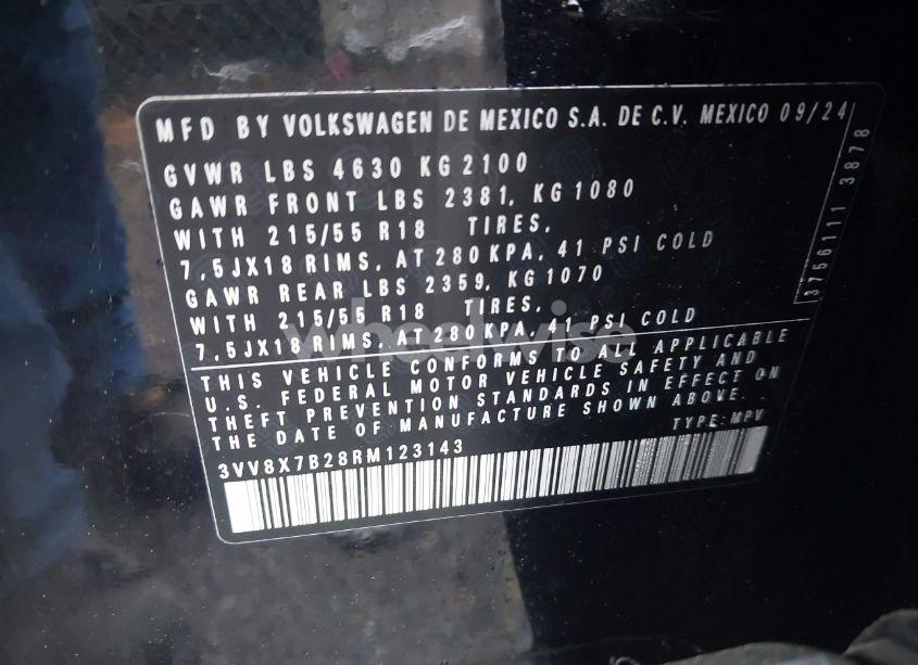 Photo 9 of 2024 Volkswagen Taos 1.5T S (VIN 3VV8X7B28RM123143)