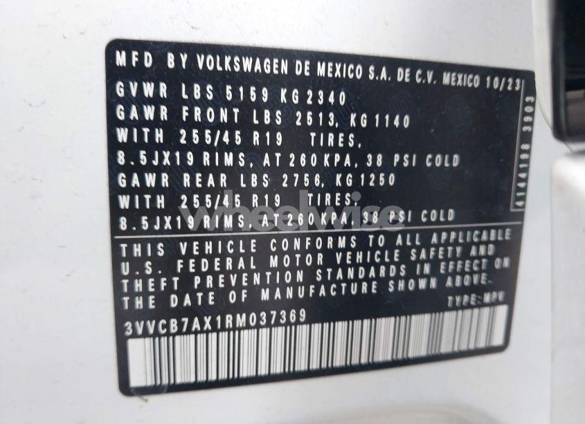 Photo 9 of 2024 Volkswagen Tiguan 2.0T SE R-LINE BLACK (VIN 3VVCB7AX1RM037369)