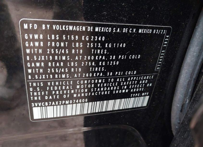 Photo 9 of 2023 Volkswagen Tiguan 2.0T SE R-LINE BLACK (VIN 3VVCB7AX2PM074606)