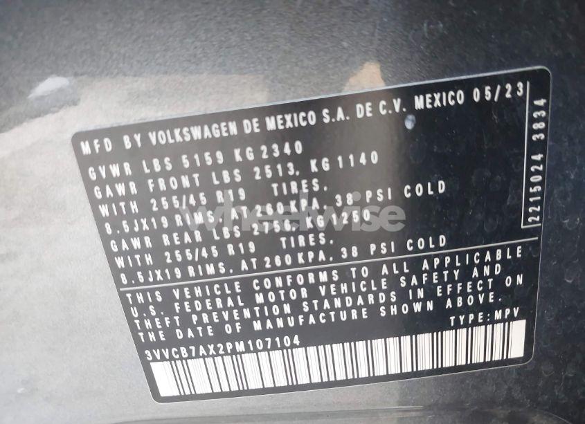 Photo 9 of 2023 Volkswagen Tiguan 2.0T SE R-LINE BLACK (VIN 3VVCB7AX2PM107104)