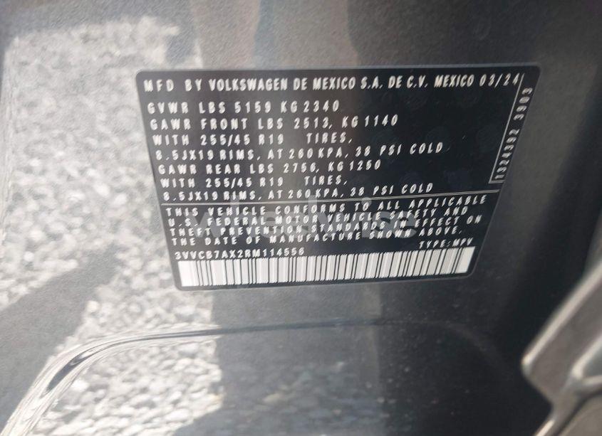 Photo 9 of 2024 Volkswagen Tiguan 2.0T SE R-LINE BLACK (VIN 3VVCB7AX2RM114556)