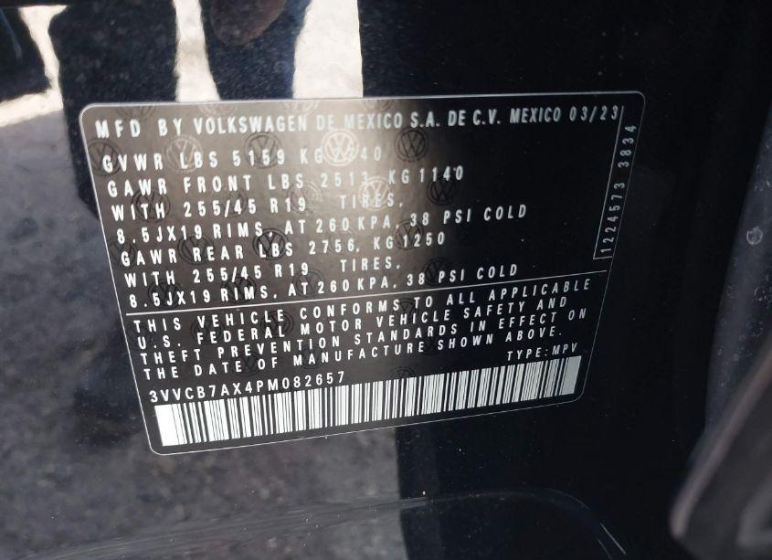 Photo 9 of 2023 Volkswagen Tiguan 2.0T SE R-LINE BLACK (VIN 3VVCB7AX4PM082657)