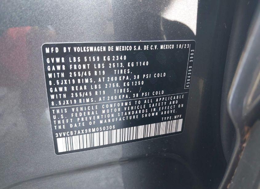 Photo 9 of 2024 Volkswagen Tiguan (VIN 3VVCB7AX9RM050306)