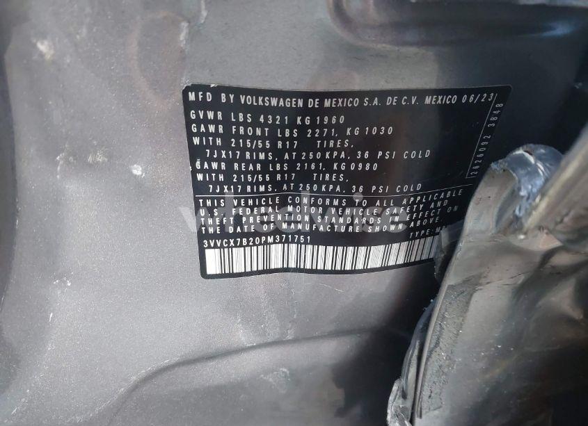 Photo 9 of 2023 Volkswagen Taos 1.5T S (VIN 3VVCX7B20PM371751)