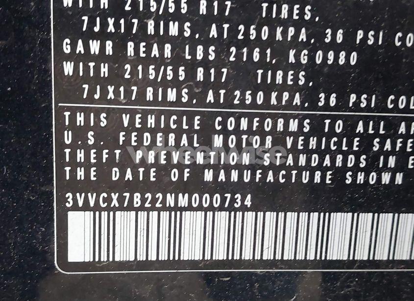 Photo 9 of 2022 Volkswagen Taos 1.5T S (VIN 3VVCX7B22NM000734)