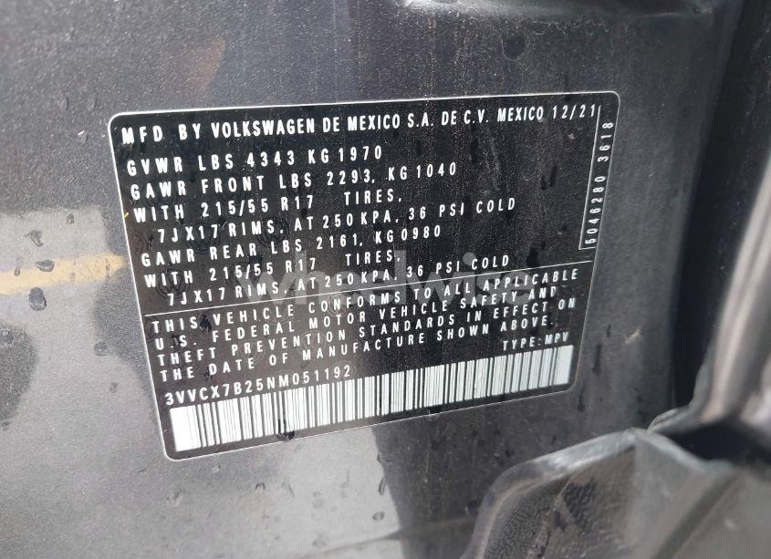 Photo 9 of 2022 Volkswagen Taos 1.5T S (VIN 3VVCX7B25NM051192)