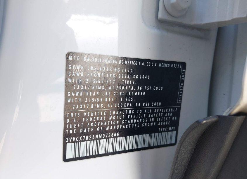 Photo 9 of 2022 Volkswagen Taos 1.5T S (VIN 3VVCX7B25NM078666)