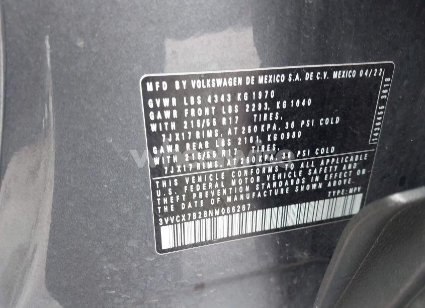 Photo 9 of 2022 Volkswagen Taos 1.5T S (VIN 3VVCX7B28NM066267)