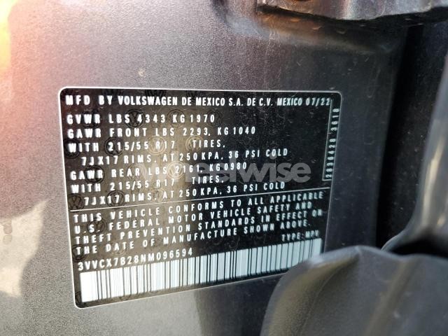 Photo 11 of 2022 VOLKSWAGEN TAOS S (VIN 3VVCX7B28NM096594)