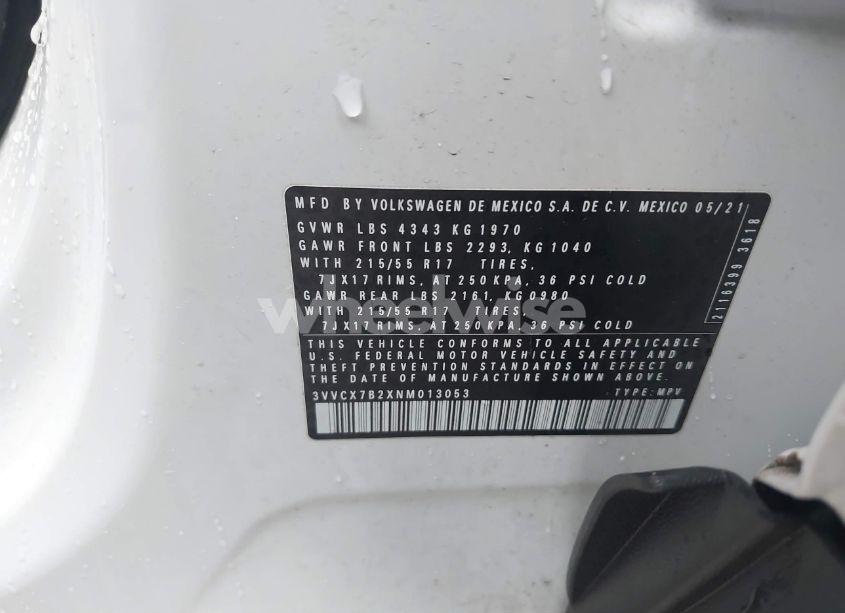 Photo 9 of 2022 Volkswagen Taos 1.5T S (VIN 3VVCX7B2XNM013053)