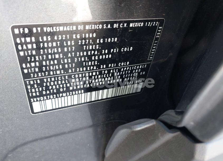 Photo 9 of 2023 Volkswagen Taos 1.5T S (VIN 3VVDX7B21PM329688)