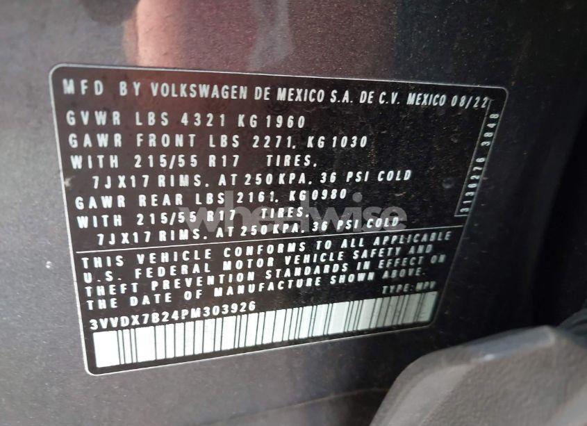 Photo 9 of 2023 Volkswagen Taos 1.5T S (VIN 3VVDX7B24PM303926)