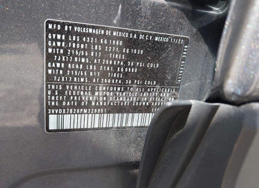 Photo 9 of 2023 Volkswagen Taos 1.5T S (VIN 3VVDX7B28PM326951)