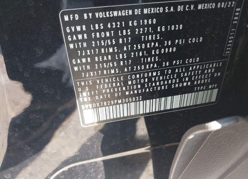 Photo 9 of 2023 Volkswagen Taos 1.5T S (VIN 3VVDX7B29PM305932)