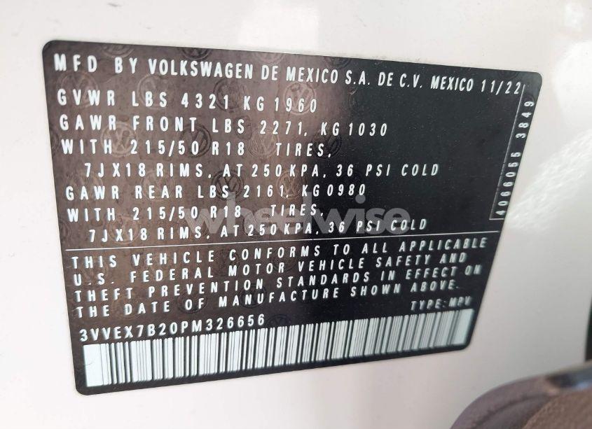 Photo 9 of 2023 Volkswagen Taos 1.5T SE (VIN 3VVEX7B20PM326656)