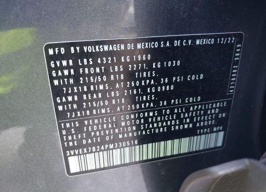 Photo 9 of 2023 Volkswagen Taos 1.5T SE (VIN 3VVEX7B24PM330516)