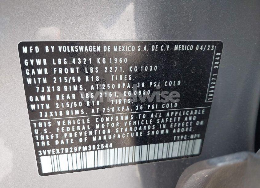 Photo 9 of 2023 Volkswagen Taos 1.5T SE (VIN 3VVEX7B29PM352544)