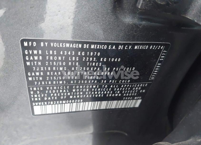 Photo 9 of 2024 Volkswagen Taos 1.5T SE (VIN 3VVEX7B2XRM060209)