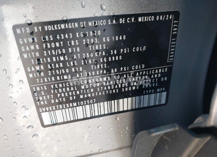 Photo 9 of 2024 Volkswagen Taos 1.5T SE (VIN 3VVEX7B2XRM102507)