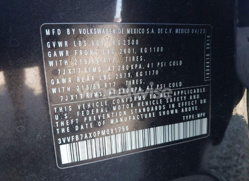 Photo 9 of 2023 Volkswagen Tiguan 2.0T S (VIN 3VVFB7AX0PM091756)