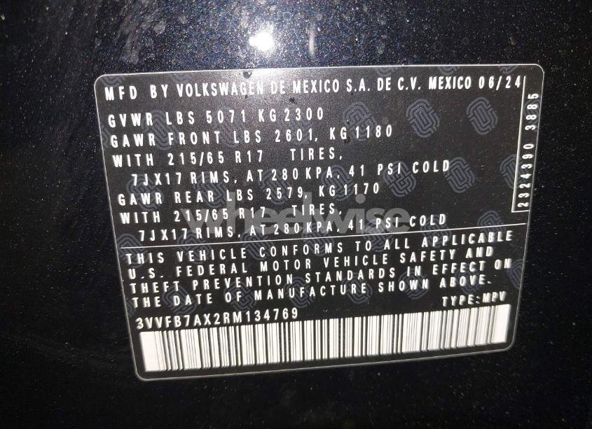 Photo 9 of 2024 Volkswagen Tiguan 2.0T S (VIN 3VVFB7AX2RM134769)