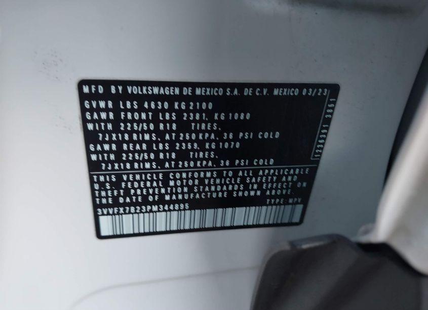 Photo 9 of 2023 Volkswagen Taos 1.5T S (VIN 3VVFX7B23PM344895)