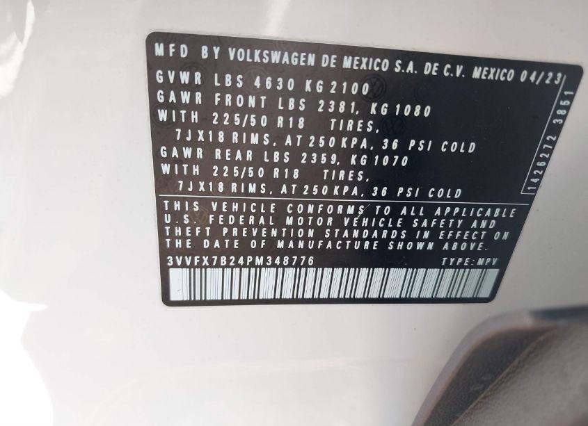 Photo 9 of 2023 Volkswagen Taos 1.5T S (VIN 3VVFX7B24PM348776)