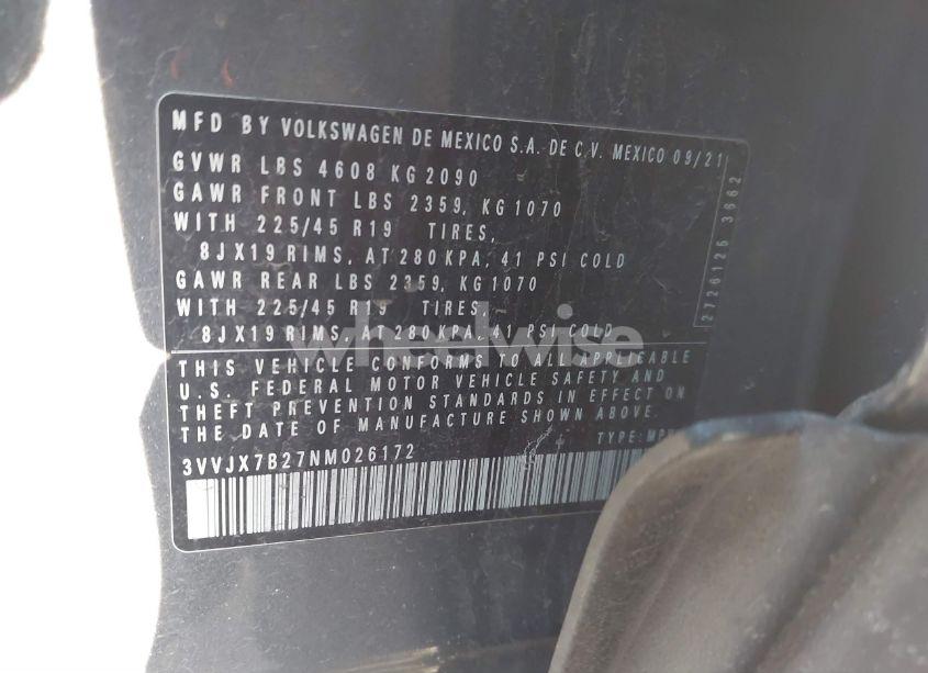 Photo 9 of 2022 Volkswagen Taos 1.5T SEL (VIN 3VVJX7B27NM026172)